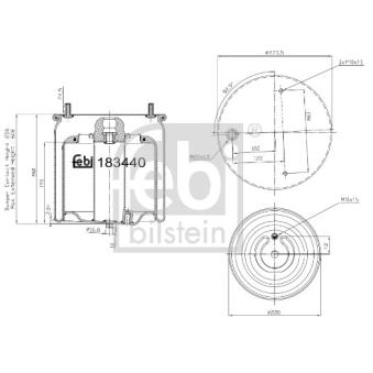 Ressort pneumatique, suspension pneumatique avant gauche FEBI BILSTEIN 183440