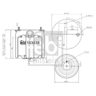 Ressort pneumatique, suspension pneumatique avant droit FEBI BILSTEIN 183438