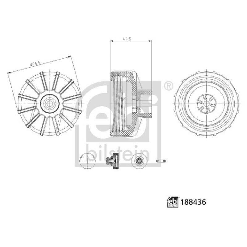 Couvercle, boîtier du filtre à urée FEBI BILSTEIN 188436 - Visuel 2