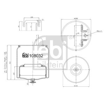 Soufflet à air, suspension pneumatique FEBI BILSTEIN 108032