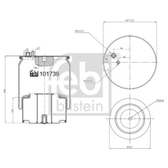 Soufflet à air, suspension pneumatique FEBI BILSTEIN 101739
