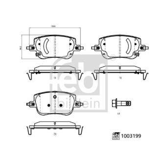Jeu de 4 plaquettes de frein avant FEBI BILSTEIN