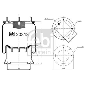 Soufflet à air, suspension pneumatique FEBI BILSTEIN