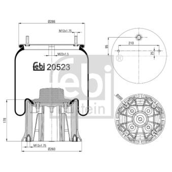 Soufflet à air, suspension pneumatique FEBI BILSTEIN 20523
