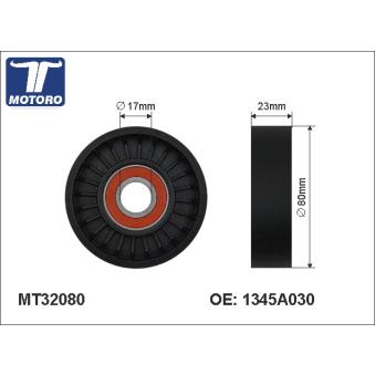 Poulie renvoi/transmission, courroie trapézoïdale à nervures MOTORO MT32080