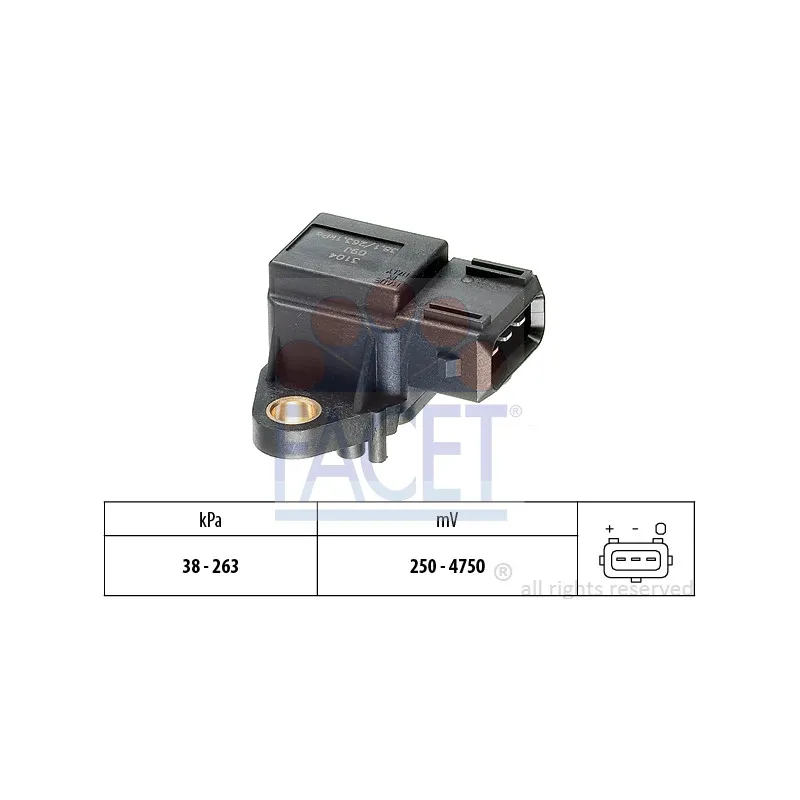 Capteur, pression de suralimentation FACET 10.3104