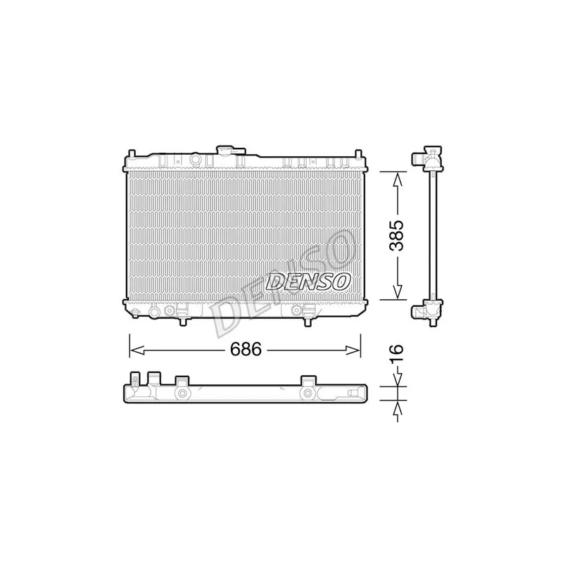 Radiateur, refroidissement du moteur DENSO DRM46035