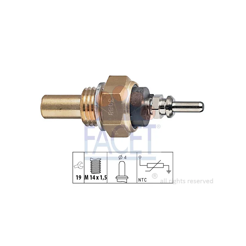 Sonde de température, liquide de refroidissement FACET 7.3088