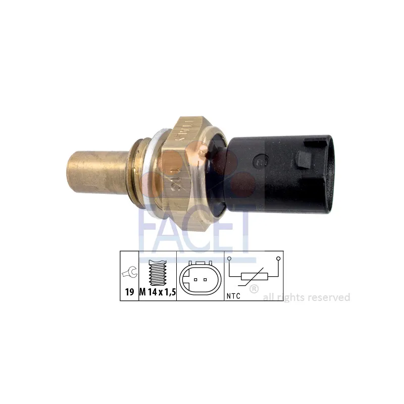 Capteur, température d'huile FACET 7.3350