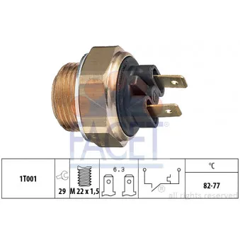 Interrupteur de température, ventilateur de radiateur FACET