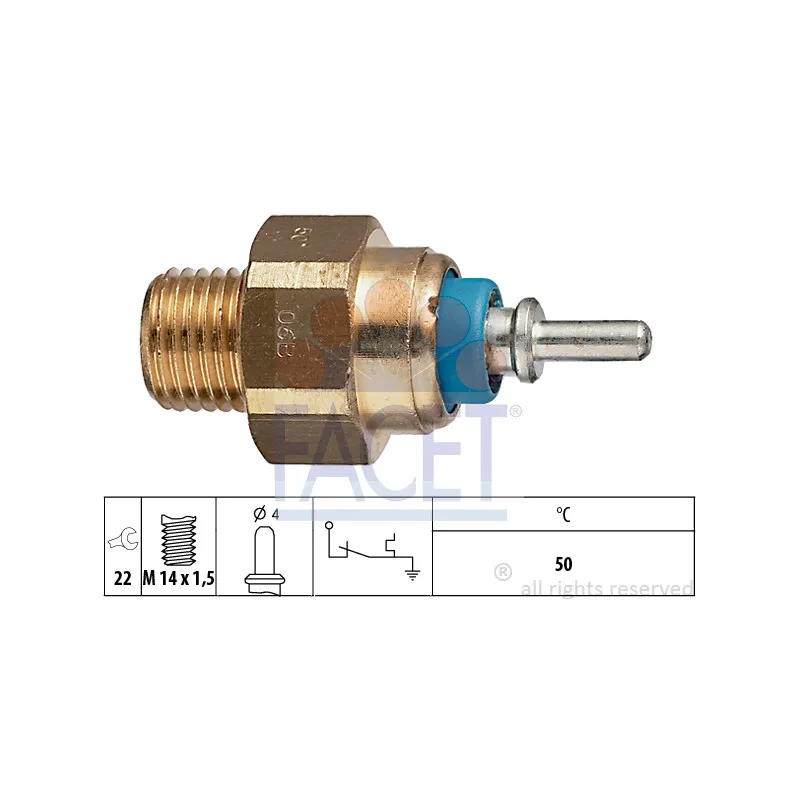 Contact thermique, voyant avertisseur de l'agent réfrigérant FACET 7.4070