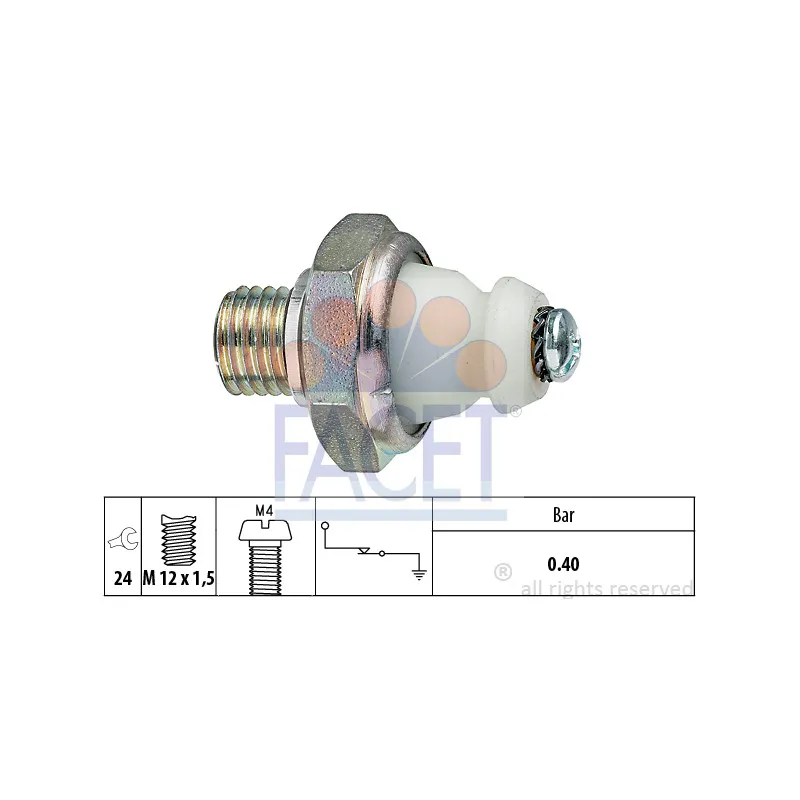 Indicateur de pression d'huile FACET 7.0098