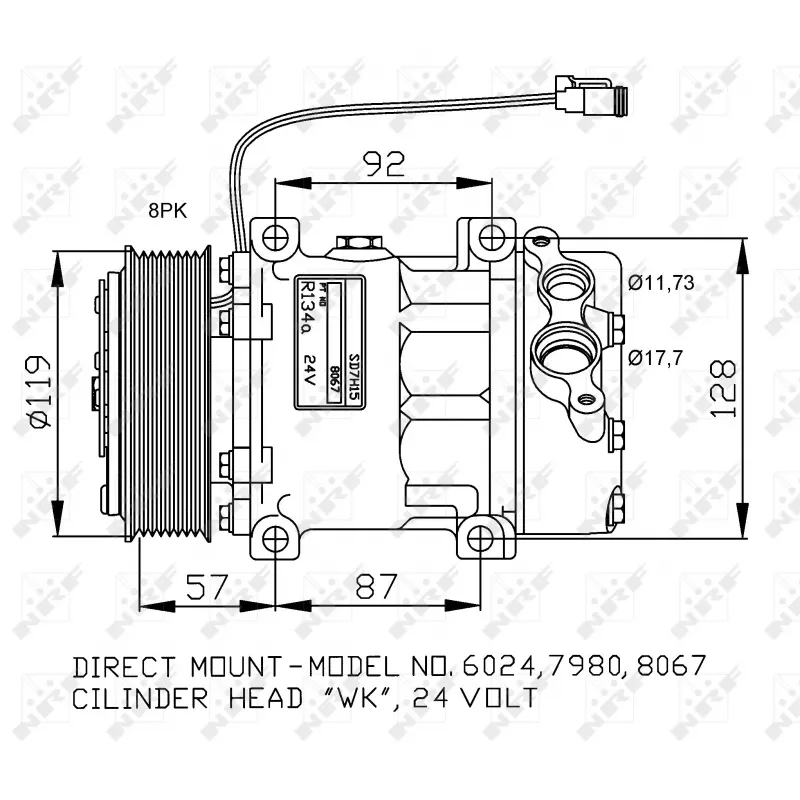 Compresseur, climatisation NRF 32120G