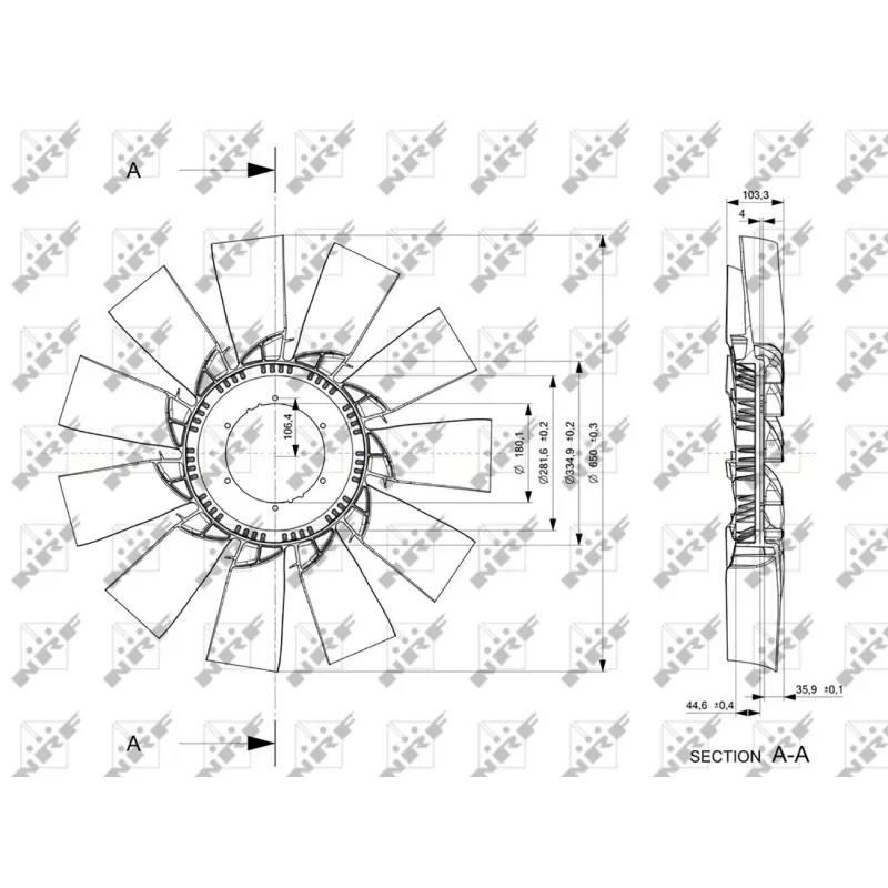 Roue du souffleur, refroidissementdu moteur NRF 49866