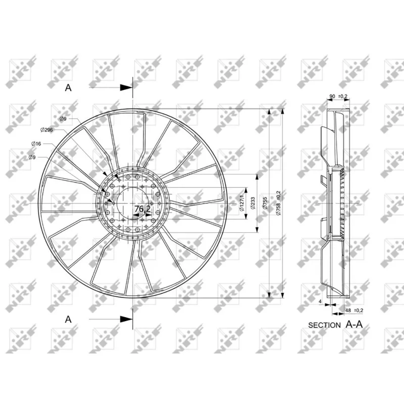 Roue du souffleur, refroidissementdu moteur NRF 49865