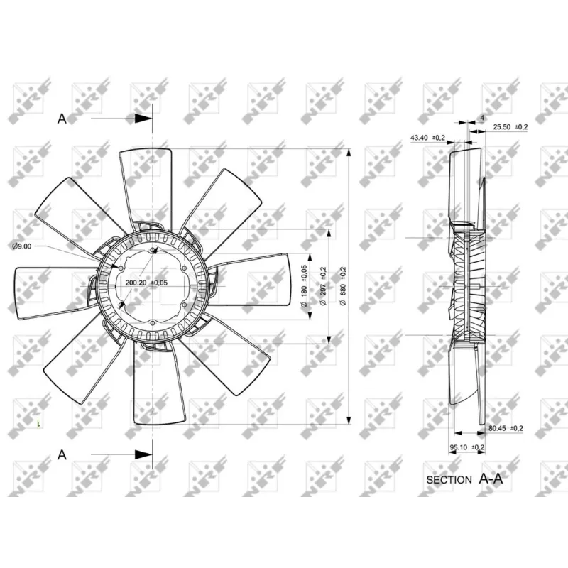 Roue du souffleur, refroidissementdu moteur NRF 49858