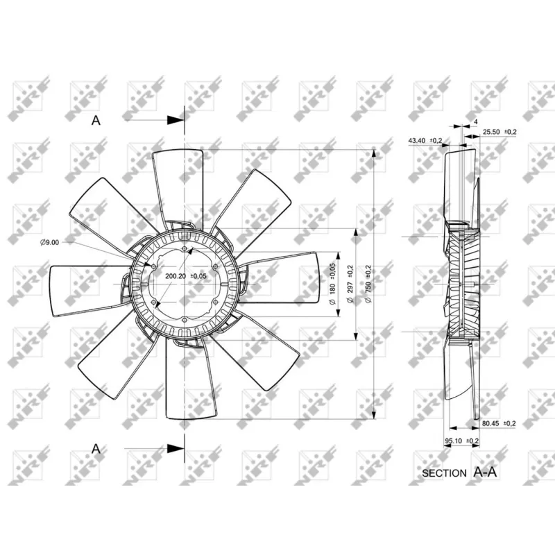 Roue du souffleur, refroidissementdu moteur NRF 49857