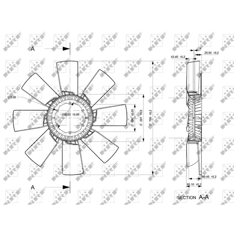 Roue du souffleur, refroidissementdu moteur NRF 49859