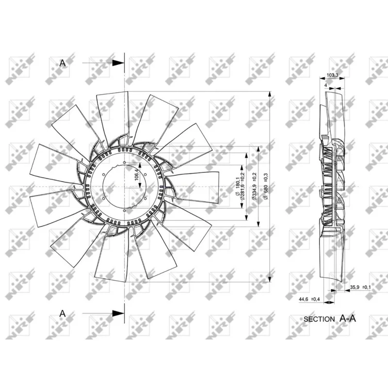 Roue du souffleur, refroidissementdu moteur NRF 49860