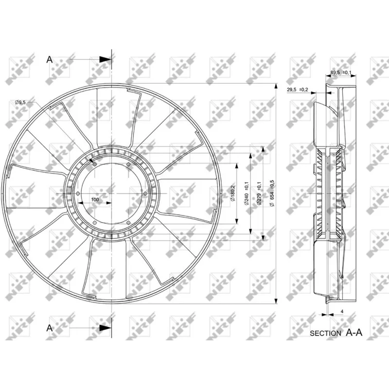 Roue du souffleur, refroidissementdu moteur NRF 49842