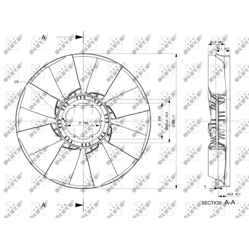 Roue du souffleur, refroidissementdu moteur NRF 49803