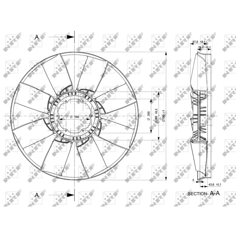Roue du souffleur, refroidissementdu moteur NRF 49806