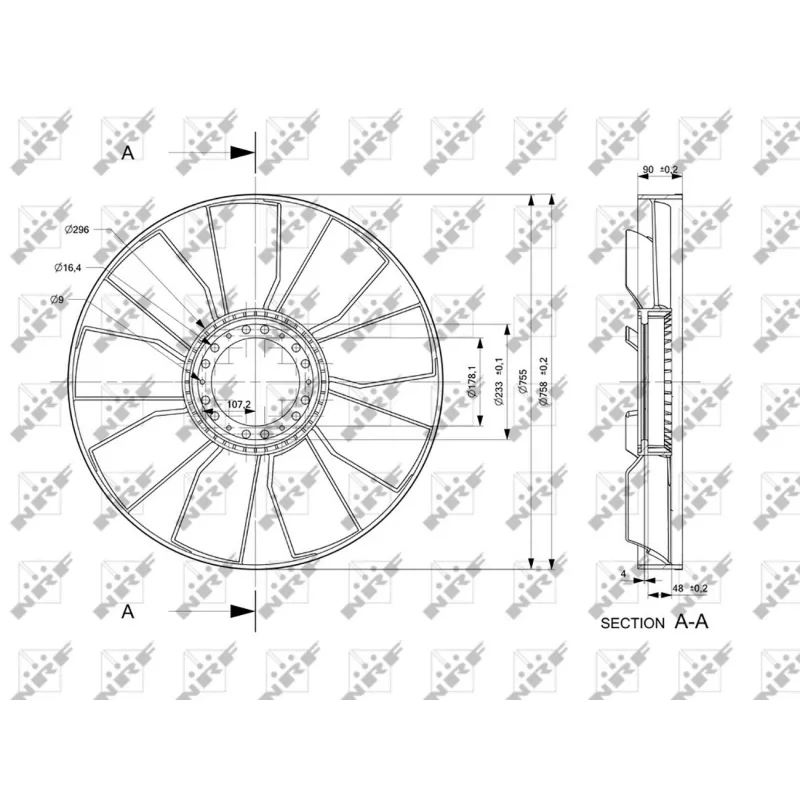 Roue du souffleur, refroidissementdu moteur NRF 49813