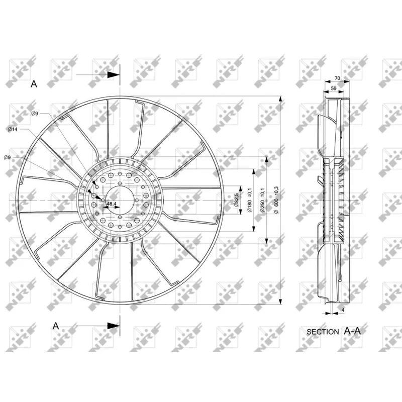 Roue du souffleur, refroidissementdu moteur NRF 49807