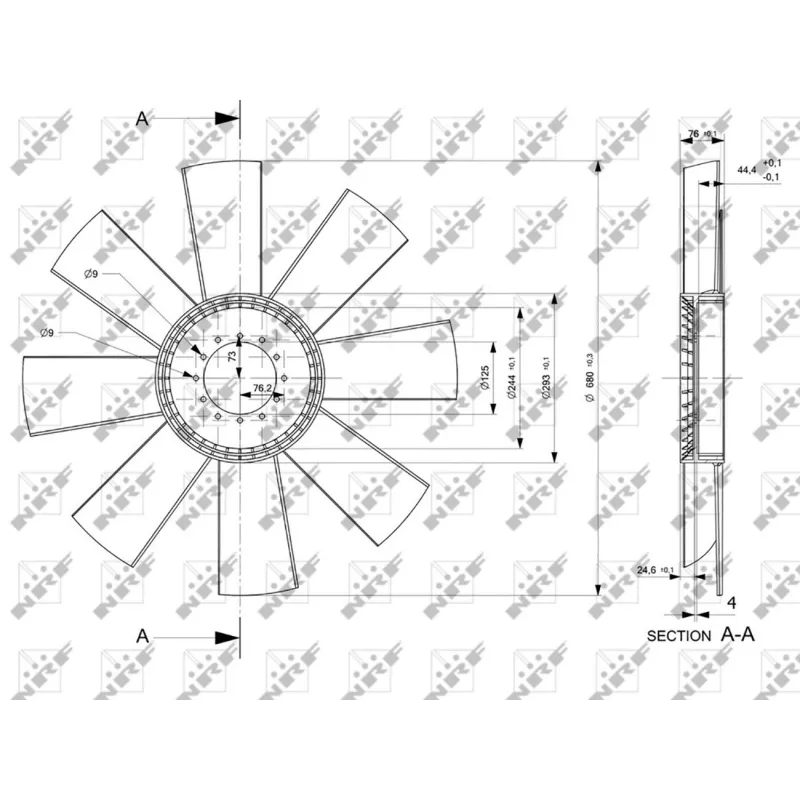 Roue du souffleur, refroidissementdu moteur NRF 49800