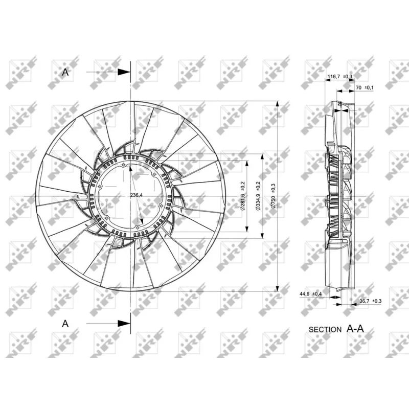 Roue du souffleur, refroidissementdu moteur NRF 49825