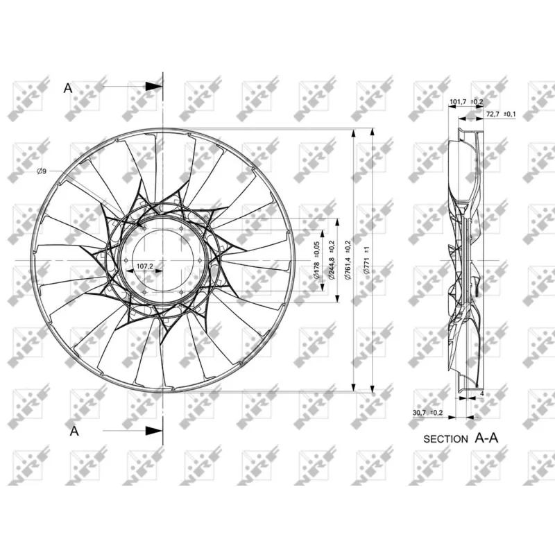 Roue du souffleur, refroidissementdu moteur NRF 49831