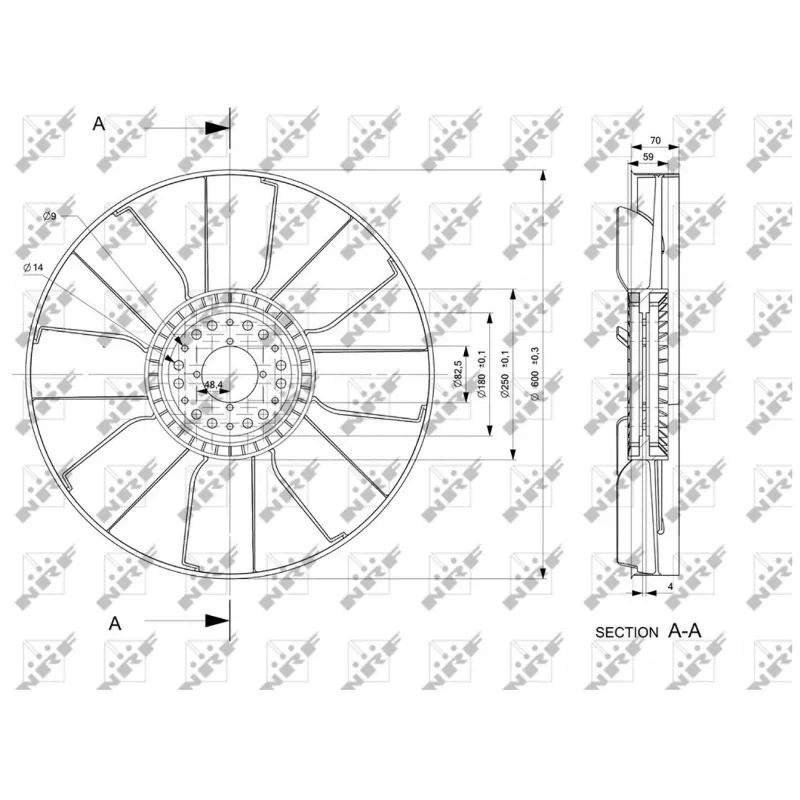 Roue du souffleur, refroidissementdu moteur NRF 49833