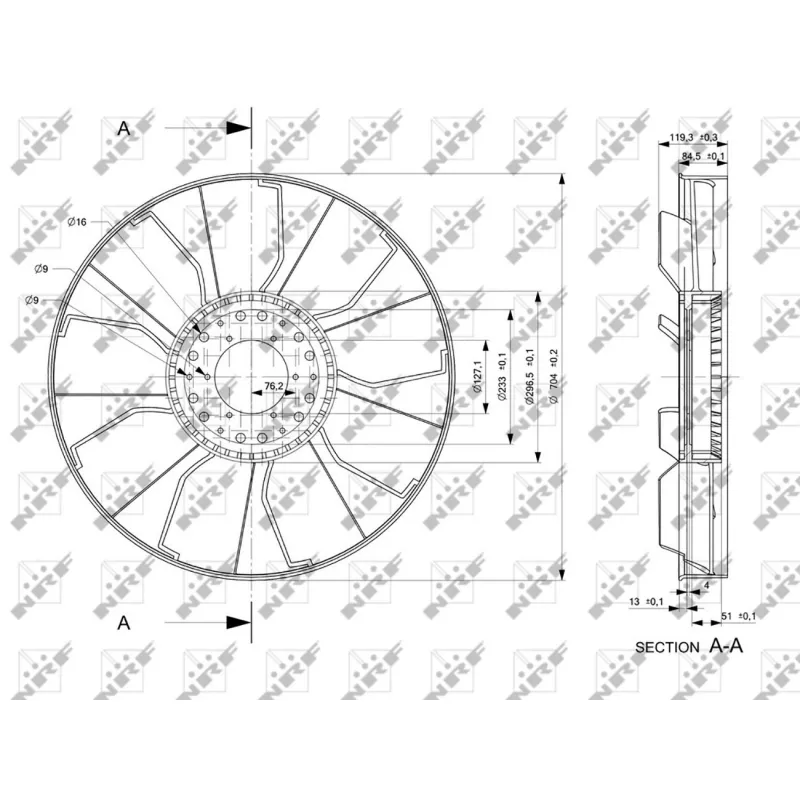 Roue du souffleur, refroidissementdu moteur NRF 49817