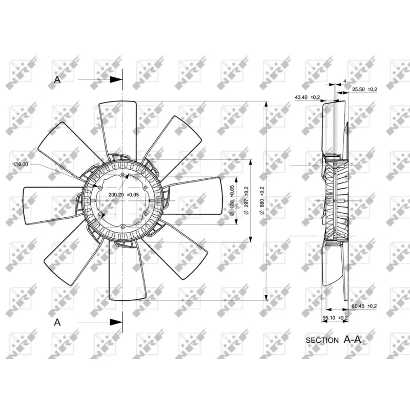 Roue du souffleur, refroidissementdu moteur NRF 49836