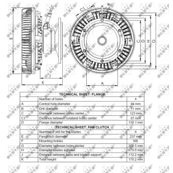Embrayage, ventilateur de radiateur NRF