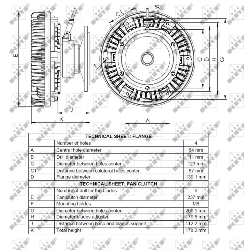 Embrayage, ventilateur de radiateur NRF 49116