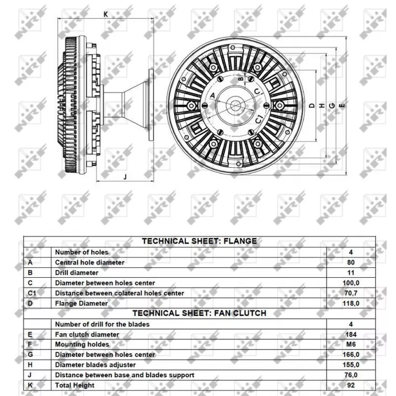 Embrayage, ventilateur de radiateur NRF 49117