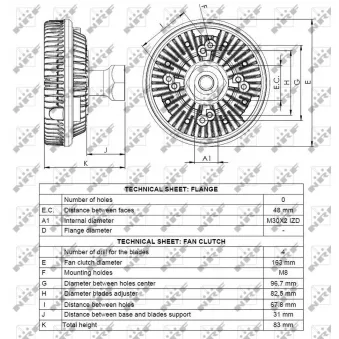 Embrayage, ventilateur de radiateur NRF