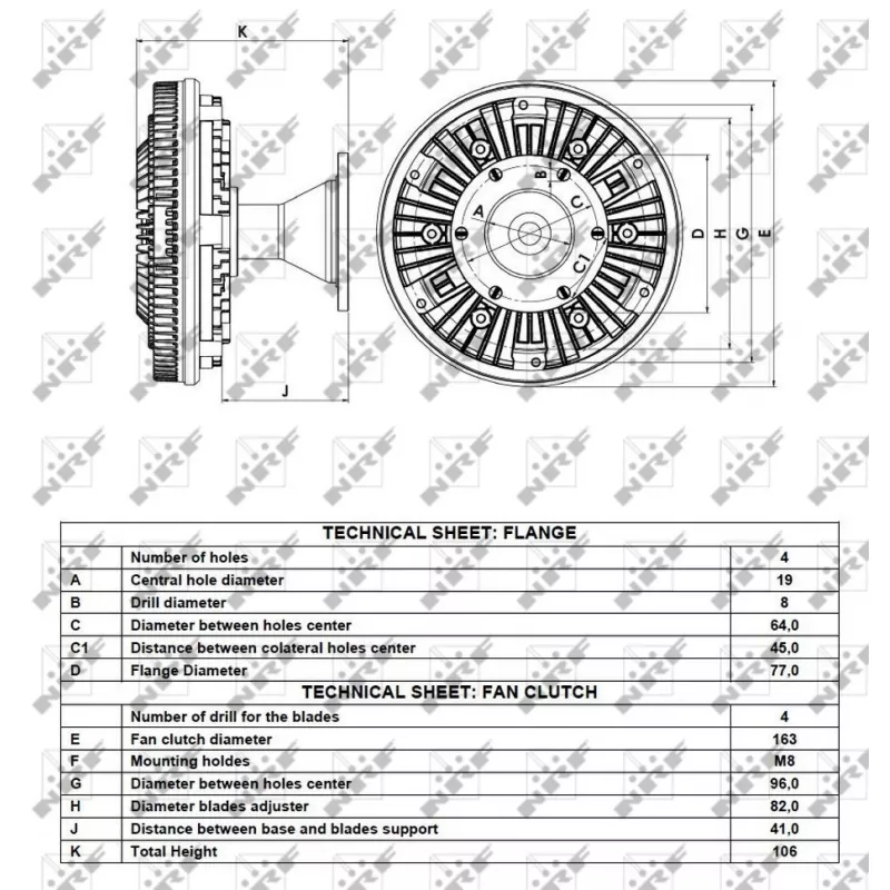 Embrayage, ventilateur de radiateur NRF 49156