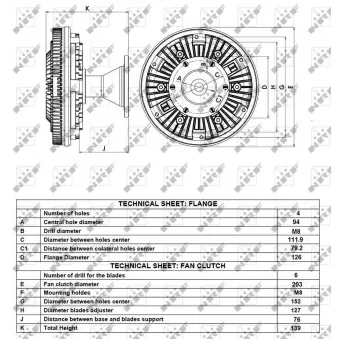 Embrayage, ventilateur de radiateur NRF