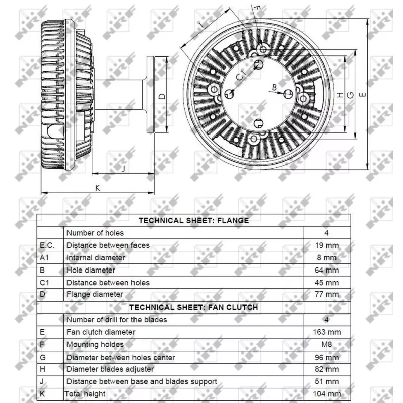 Embrayage, ventilateur de radiateur NRF 49129