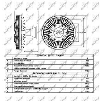 Embrayage, ventilateur de radiateur NRF