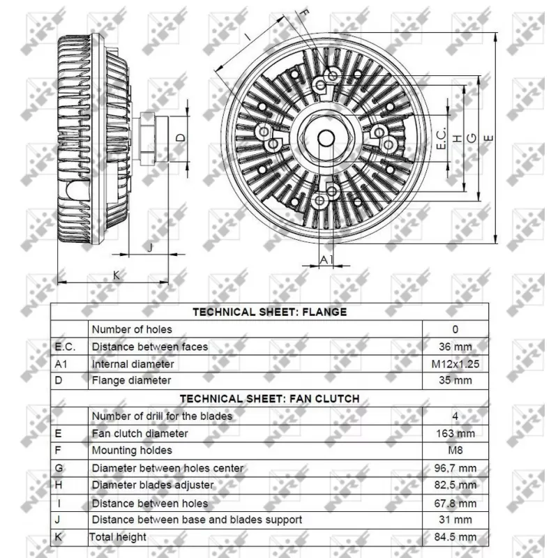 Embrayage, ventilateur de radiateur NRF 49067