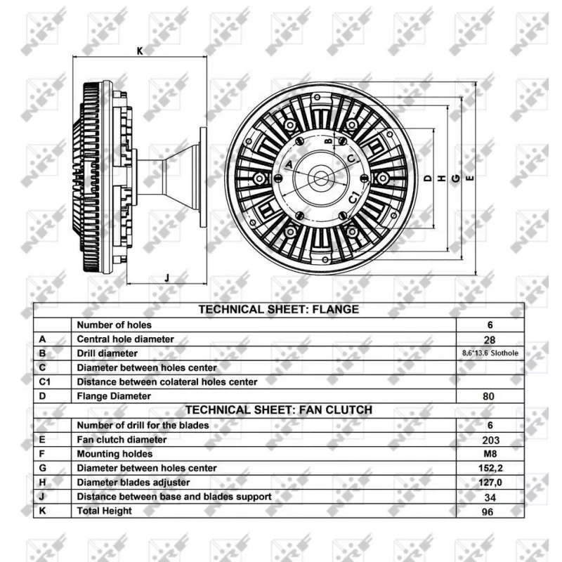 Embrayage, ventilateur de radiateur NRF 49071