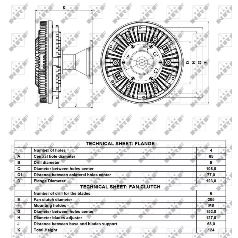Embrayage, ventilateur de radiateur NRF 49107