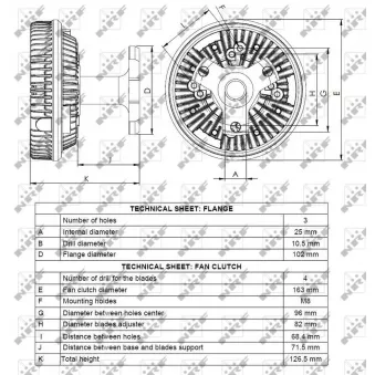 Embrayage, ventilateur de radiateur NRF