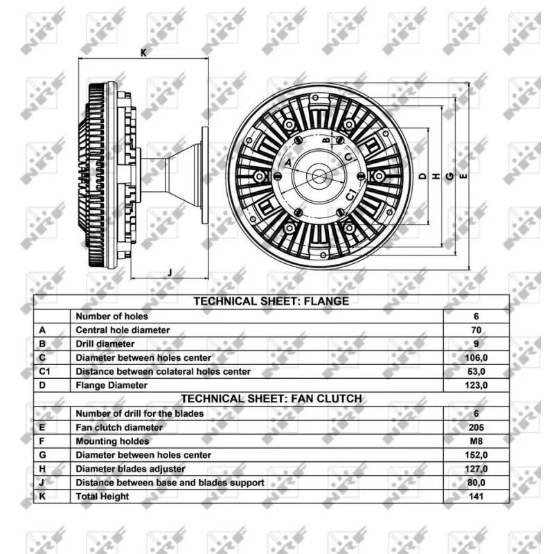 Embrayage, ventilateur de radiateur NRF 49035