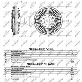 Embrayage, ventilateur de radiateur NRF