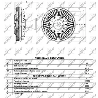 Embrayage, ventilateur de radiateur NRF