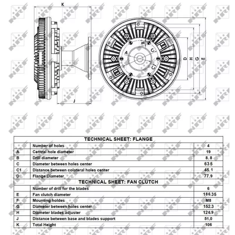 Embrayage, ventilateur de radiateur NRF 49094